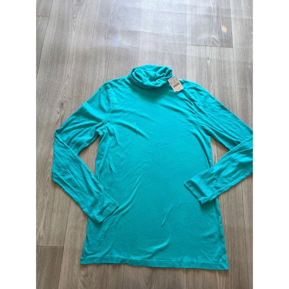 J.Crew Factory Womens Turquoise Turtleneck Long Sleeve Top Size L NWT - Picture 3 of 7